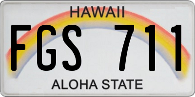 HI license plate FGS711