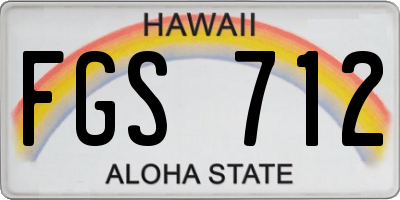 HI license plate FGS712