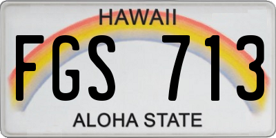 HI license plate FGS713