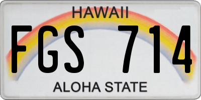 HI license plate FGS714