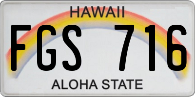 HI license plate FGS716