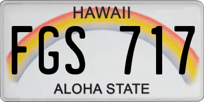 HI license plate FGS717