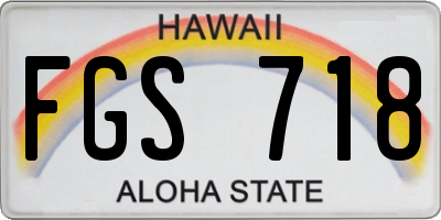 HI license plate FGS718