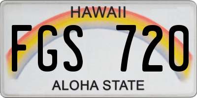 HI license plate FGS720