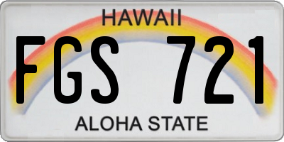 HI license plate FGS721