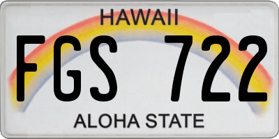 HI license plate FGS722