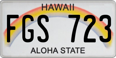 HI license plate FGS723