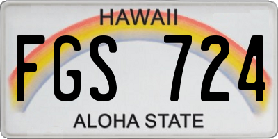 HI license plate FGS724