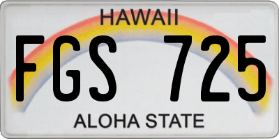 HI license plate FGS725