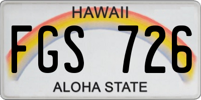 HI license plate FGS726