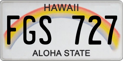 HI license plate FGS727