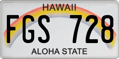 HI license plate FGS728