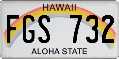 HI license plate FGS732