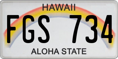 HI license plate FGS734