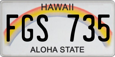 HI license plate FGS735