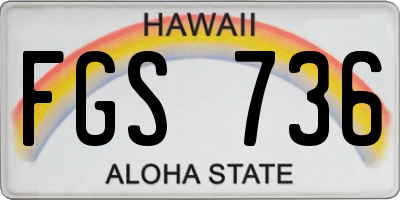 HI license plate FGS736