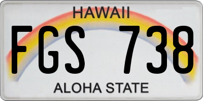 HI license plate FGS738