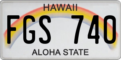 HI license plate FGS740