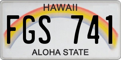 HI license plate FGS741