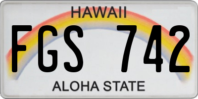 HI license plate FGS742