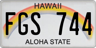 HI license plate FGS744