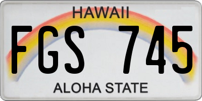 HI license plate FGS745
