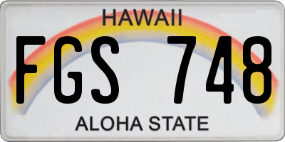 HI license plate FGS748