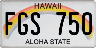 HI license plate FGS750