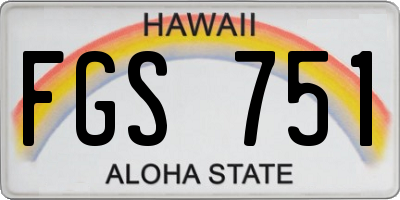 HI license plate FGS751