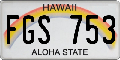 HI license plate FGS753