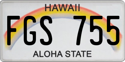 HI license plate FGS755