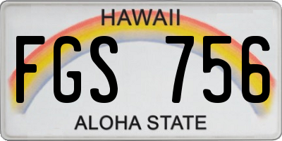 HI license plate FGS756