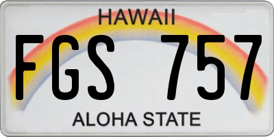HI license plate FGS757