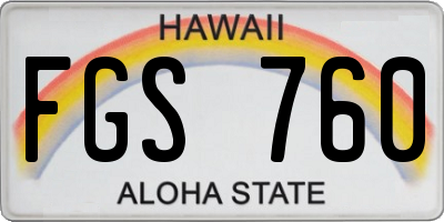 HI license plate FGS760