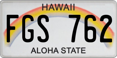 HI license plate FGS762