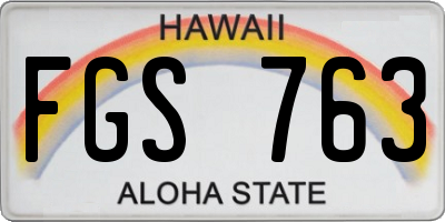 HI license plate FGS763
