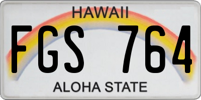 HI license plate FGS764