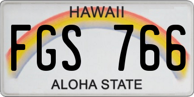 HI license plate FGS766