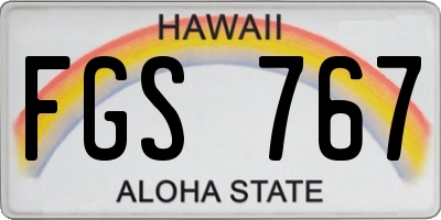 HI license plate FGS767