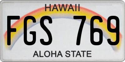 HI license plate FGS769