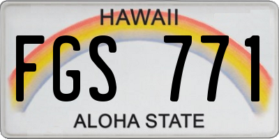 HI license plate FGS771