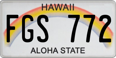 HI license plate FGS772