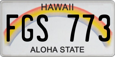 HI license plate FGS773