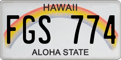 HI license plate FGS774