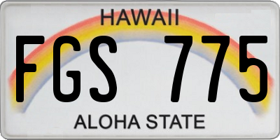 HI license plate FGS775