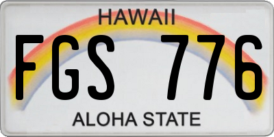 HI license plate FGS776