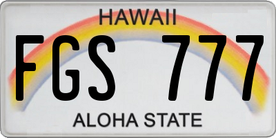 HI license plate FGS777