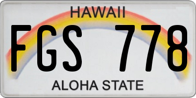 HI license plate FGS778