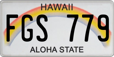 HI license plate FGS779