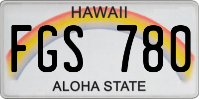 HI license plate FGS780
